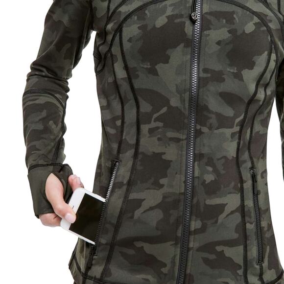 LULULEMON Women's Define Jacket Incognito Camo Multi Gator Green Sz 8 - Picture 8 of 9